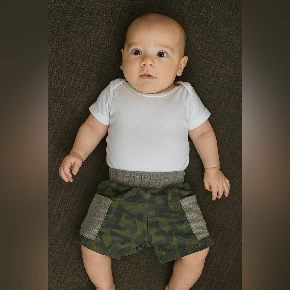 Miki Miette comfy camo baby boy short 3M